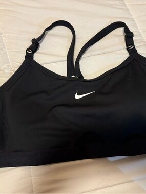 Nike Black Racerback Sports Bra with White Swoosh